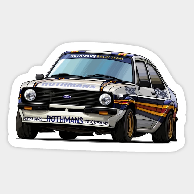 Ford Escort MK2 Rothmans Sticker by Mario Ramos Rally Art